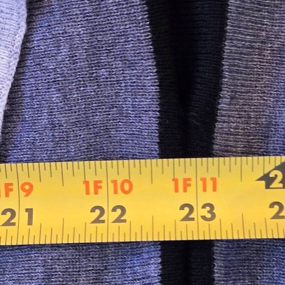 Alison Sheri Womens Poncho Style Gray Black Metallic Color Block Pullover Sweate - Picture 9 of 12